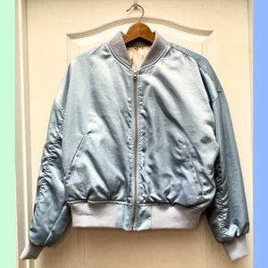 Urban Outfitters Cara Satin Reversible Bomber Jacket Size Medium